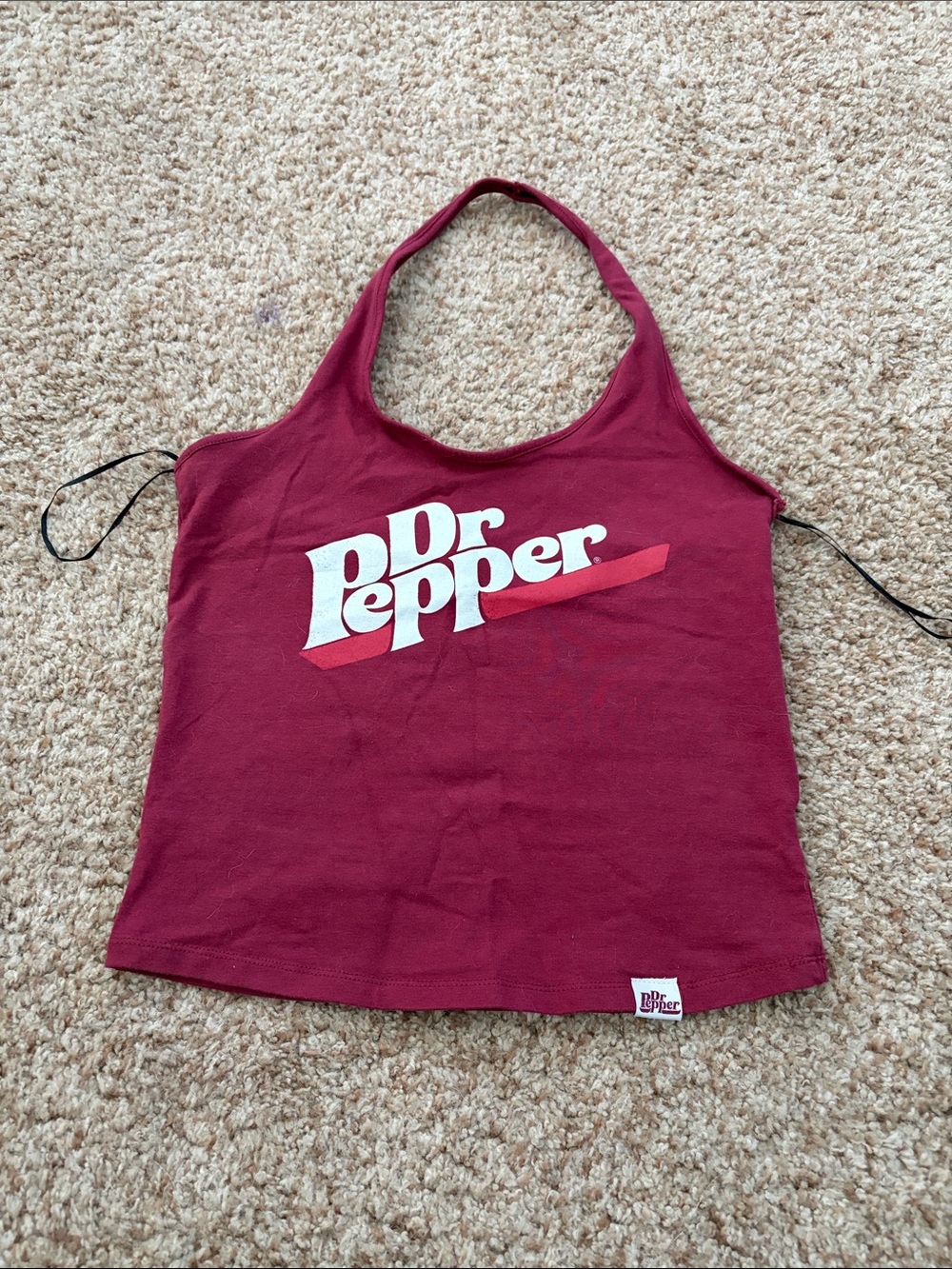 Dr Pepper Women's Maroon Halter Tank Top